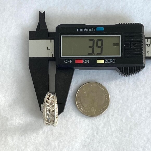 Sterling Silver 925 Filigree Openwork Scrollwork 10MM Wide Band Ring Sz 7.25 - Picture 14 of 16